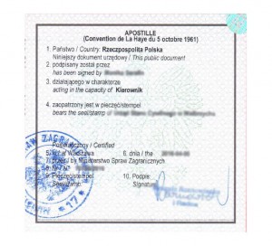 Apostille für urkunden aus Polen