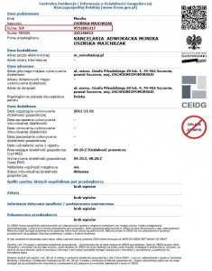 Beispiel – Steueridentifikationsnummer NIP in Polen, Steuernummer NIP in Polen, NIP Nummer in Polen